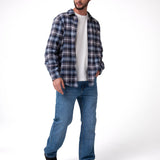 Camisa Manga Larga Hombre Classic Flannel Azul Cat