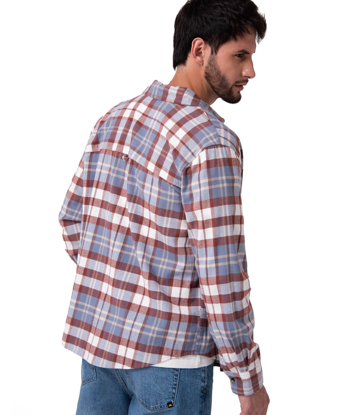 Camisa Manga Larga Hombre Classic Flannel Celeste Cat