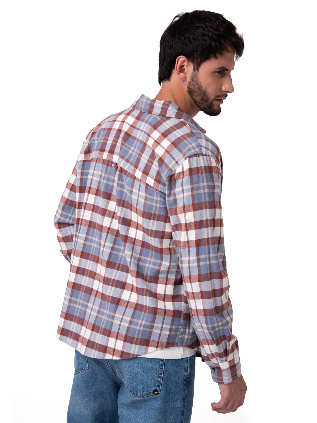 Camisa Manga Larga Hombre Classic Flannel Celeste Cat
