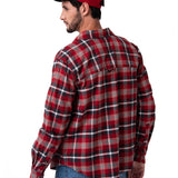Camisa Manga Larga Hombre Classic Flannel Rojo Cat