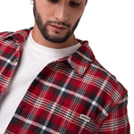 Camisa Manga Larga Hombre Classic Flannel Rojo Cat