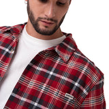 Camisa Manga Larga Hombre Classic Flannel Rojo Cat