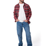 Camisa Manga Larga Hombre Classic Flannel Rojo Cat