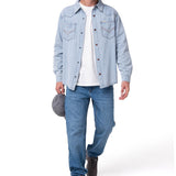 Camisa Denim Manga Larga Hombre Western Celeste Cat