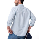 Camisa Manga Larga Hombre Popplin Convertible Celeste Cat