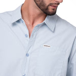 Camisa Manga Larga Hombre Popplin Convertible Celeste Cat