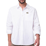 Camisa Manga Larga Hombre Popplin Convertible Blanco Cat