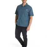 Camisa Manga Corta Hombre Western Camp Azul CAT