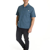 Camisa Manga Corta Hombre Western Camp Azul CAT