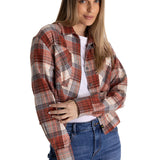 Camisa Manga Larga Mujer Cropped Flannel Terracota CAT