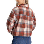 Camisa Manga Larga Mujer Cropped Flannel Terracota CAT