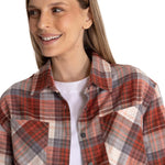 Camisa Manga Larga Mujer Cropped Flannel Terracota CAT