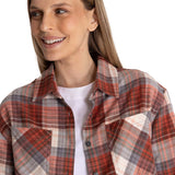 Camisa Manga Larga Mujer Cropped Flannel Terracota CAT