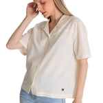 Camisa Manga Corta Mujer Lightweight Camp Blanco CAT