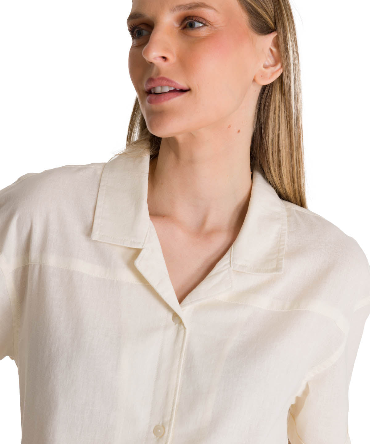 Camisa Manga Corta Mujer Lightweight Camp Blanco CAT