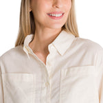 Camisa Manga Larga Mujer Cropped Blanco CAT