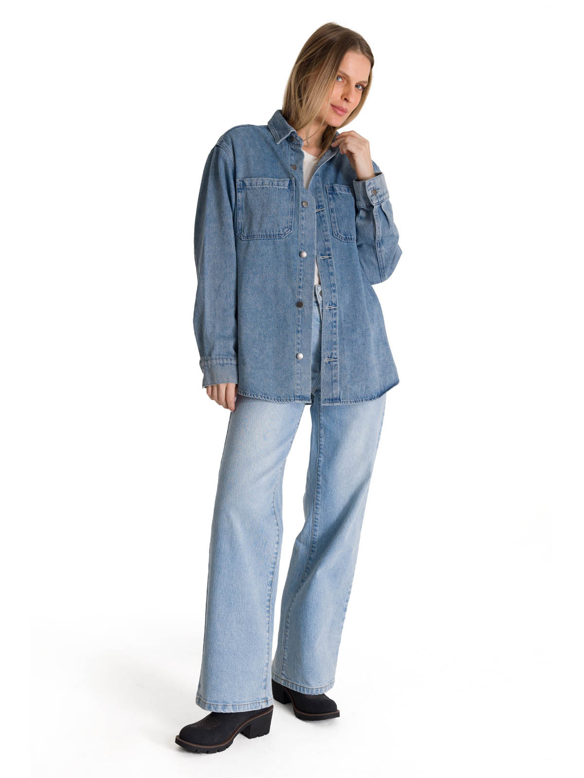 Chaqueta Oversized Mujer Denim Azul CAT