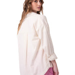 Camisa Manga Larga Mujer Oversized Blanco Cat