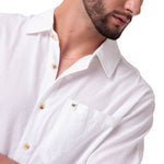 Camisa Manga Larga Hombre Lightweight Relaxed Blanco Cat