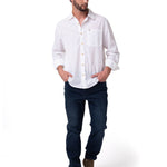 Camisa Manga Larga Hombre Lightweight Relaxed Blanco Cat