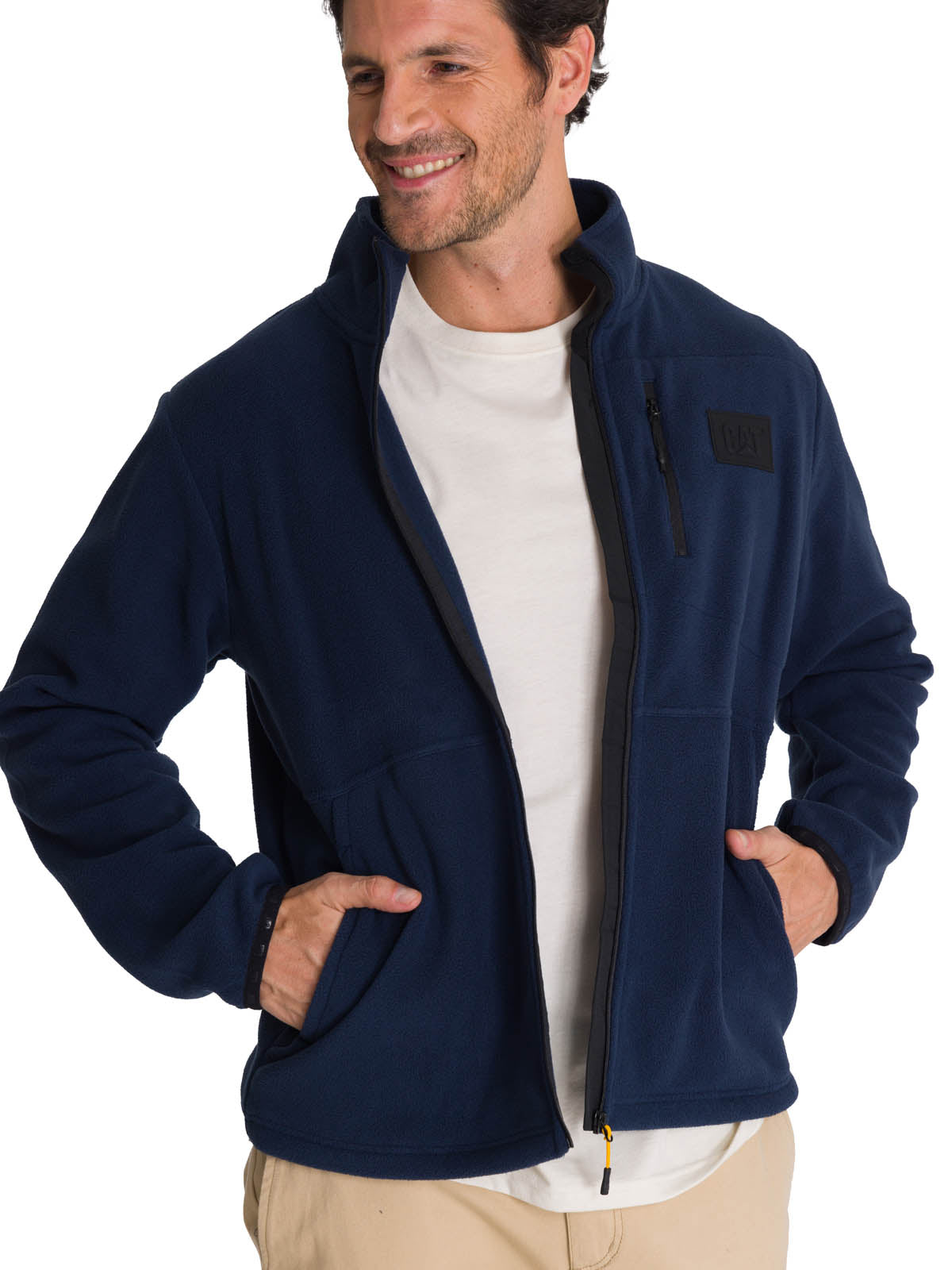 Polar Hombre Microfleece Full Zip Azul Petroleo CAT