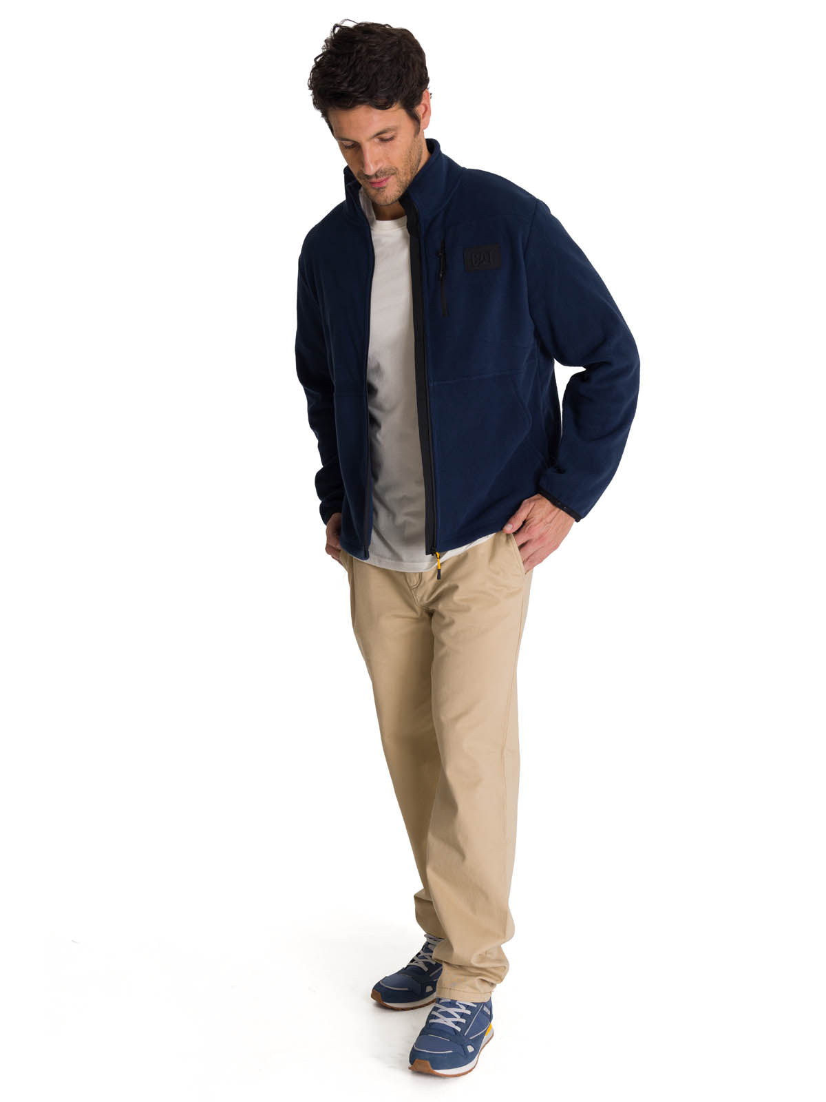 Polar Hombre Microfleece Full Zip Azul Petroleo CAT