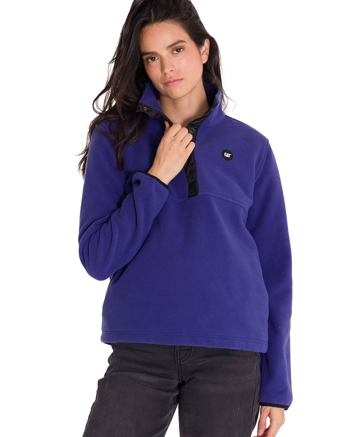 Polar Manga Larga Mujer W Polar Fleece Half Snap Po Azul Cat