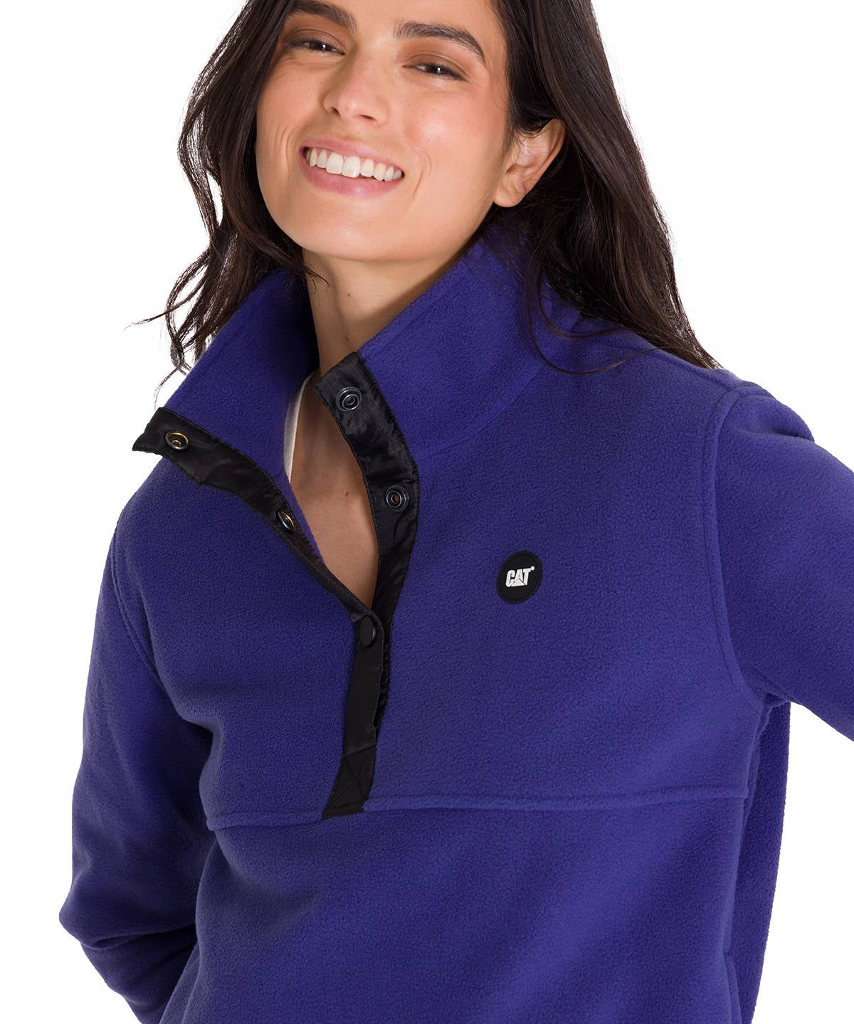 Polar Manga Larga Mujer W Polar Fleece Half Snap Po Azul Cat