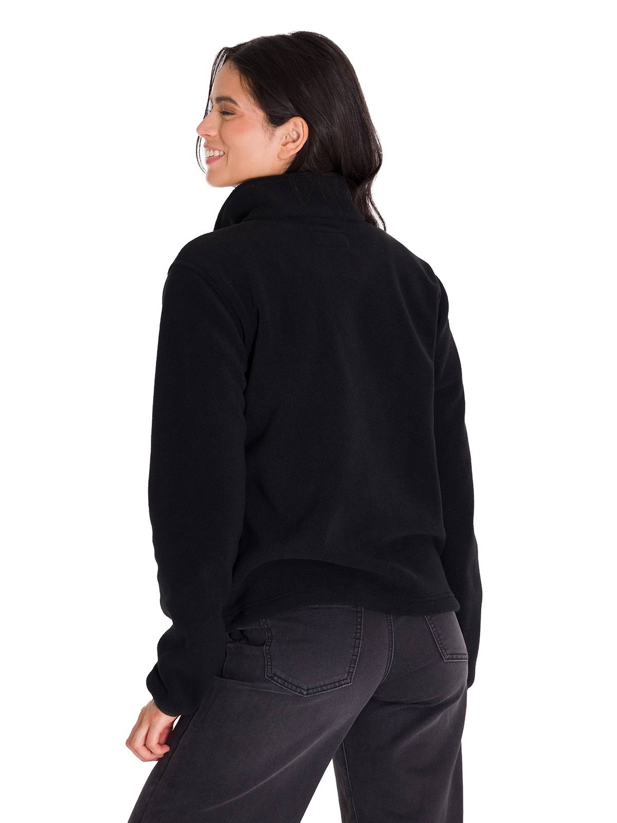 Polar Manga Larga Mujer W Polar Fleece Half Snap Po Negro Cat