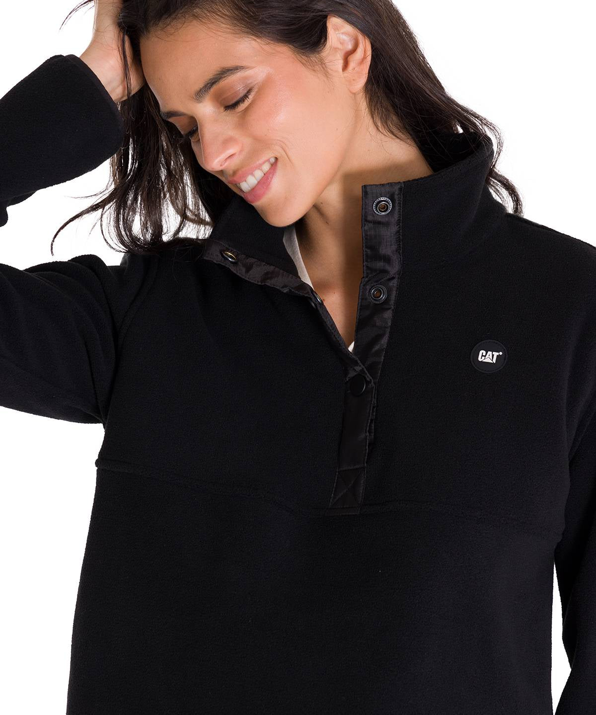 Polar Manga Larga Mujer W Polar Fleece Half Snap Po Negro Cat