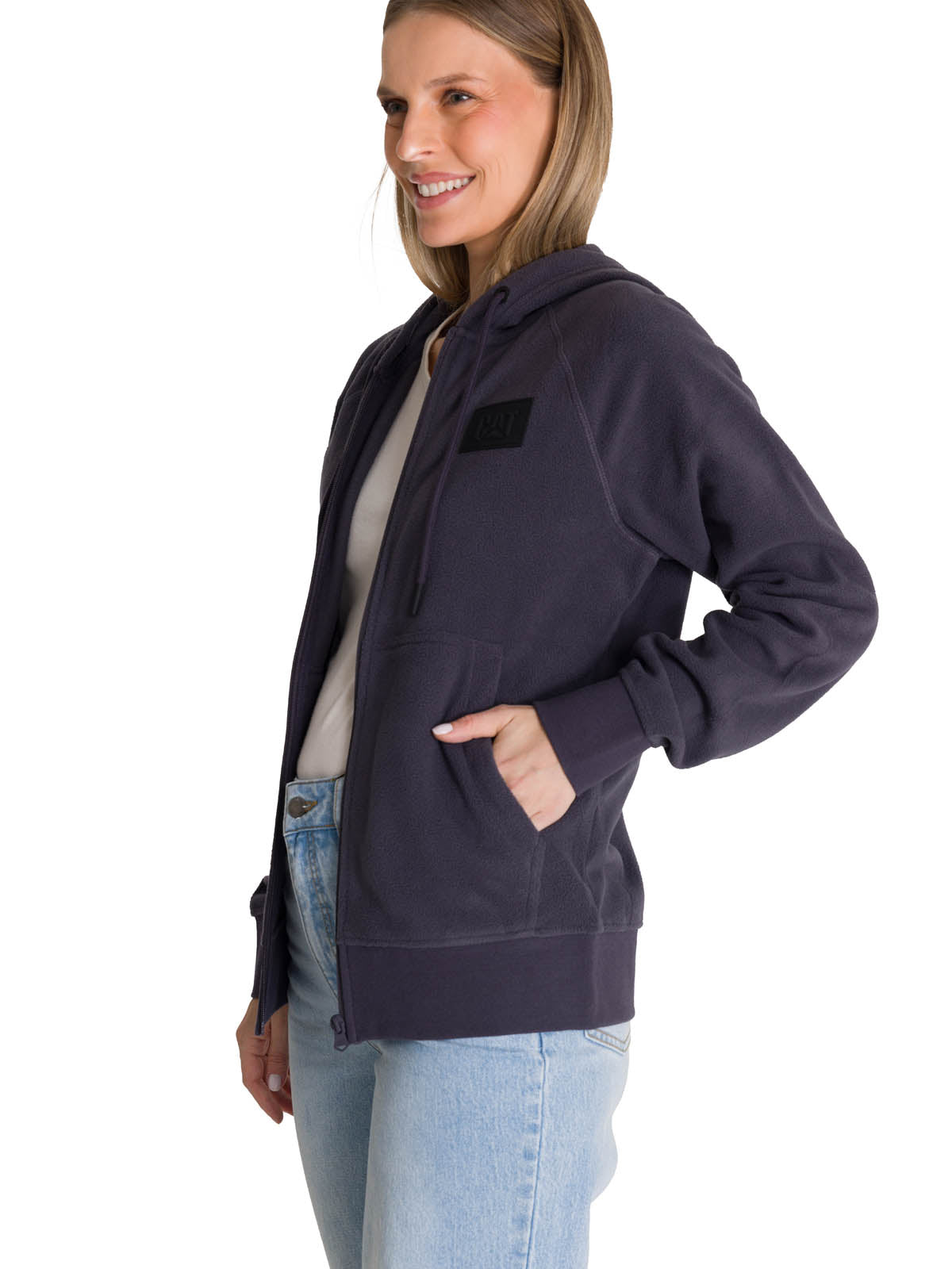 Polerón Unisex Microfleece Full Zip Gris CAT