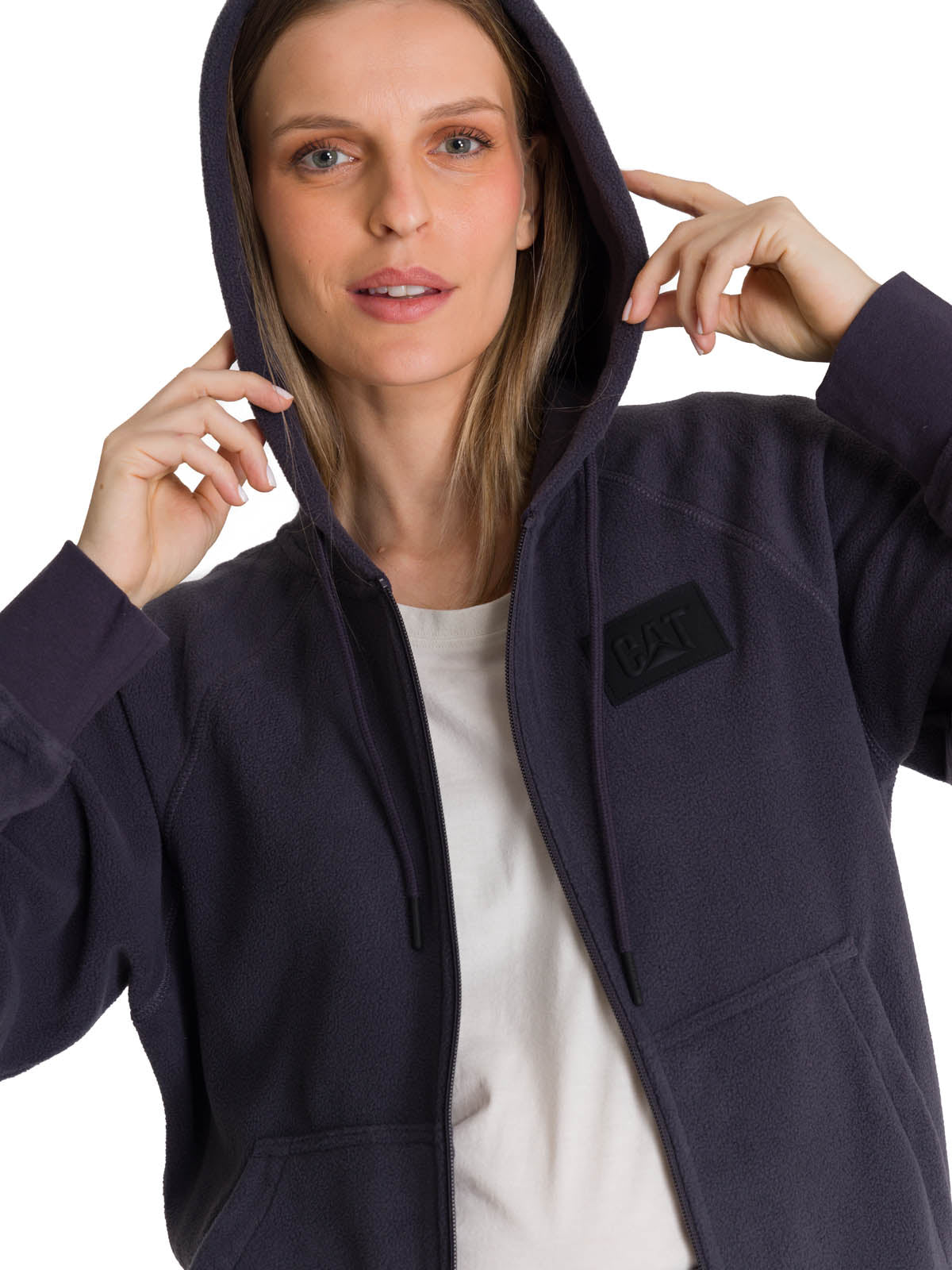 Polerón Unisex Microfleece Full Zip Gris CAT