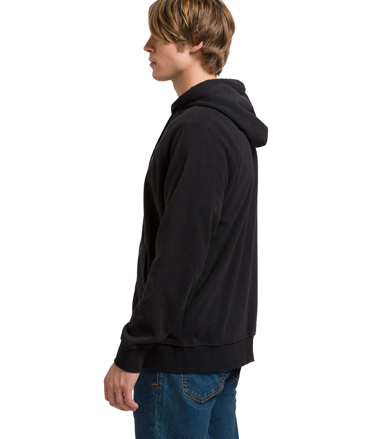 Polar Manga Larga Unisex Microfleece Full Zip Hoodie Negro Cat