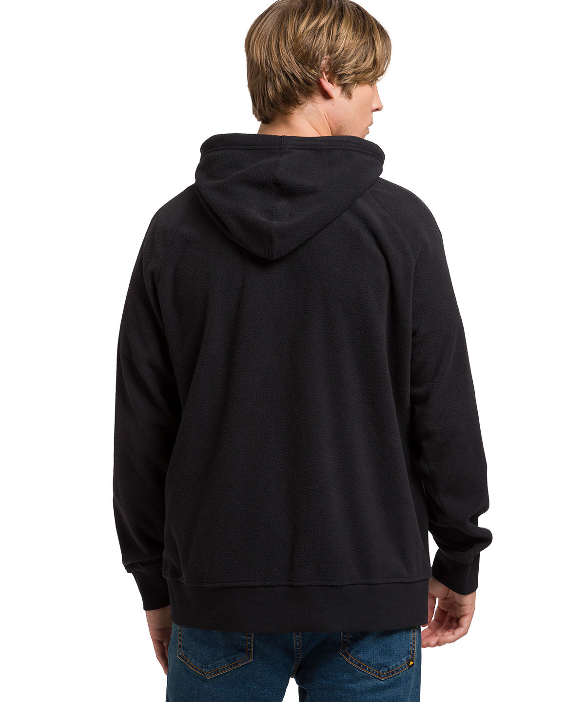 Polar Manga Larga Unisex Microfleece Full Zip Hoodie Negro Cat