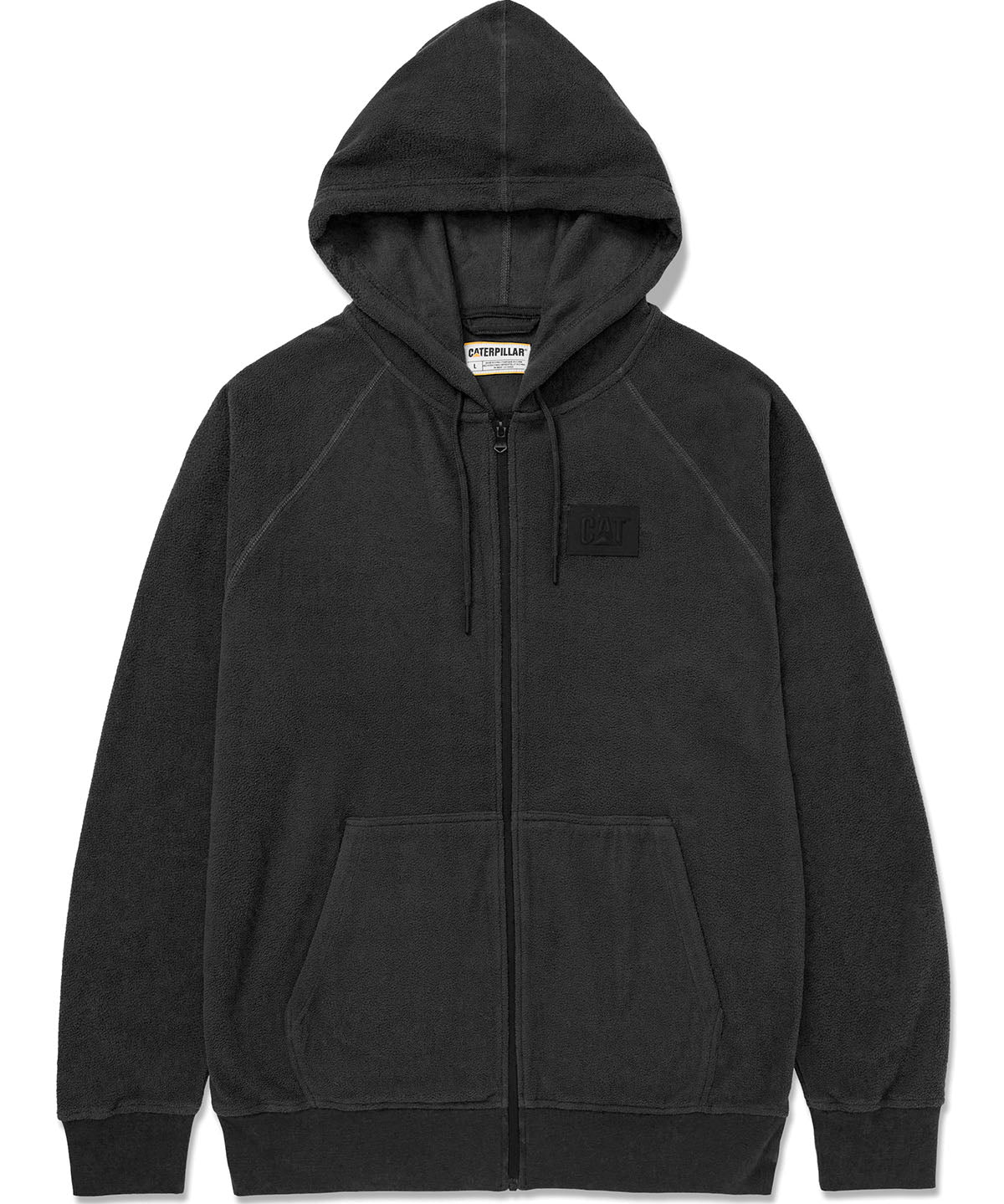 Polar Manga Larga Unisex Microfleece Full Zip Hoodie Negro Cat