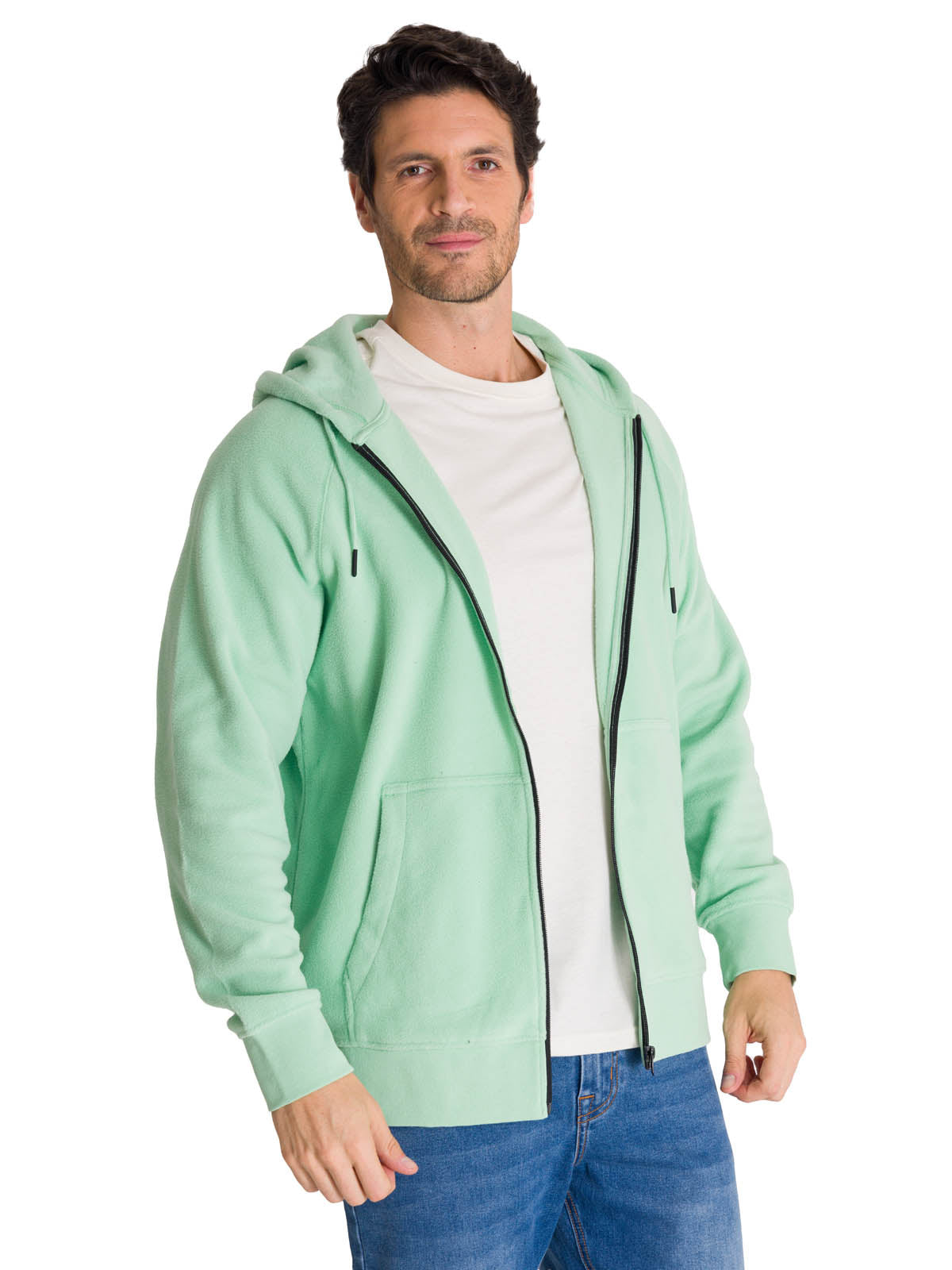 Polerón Unisex Microfleece Full Zip Verde CAT