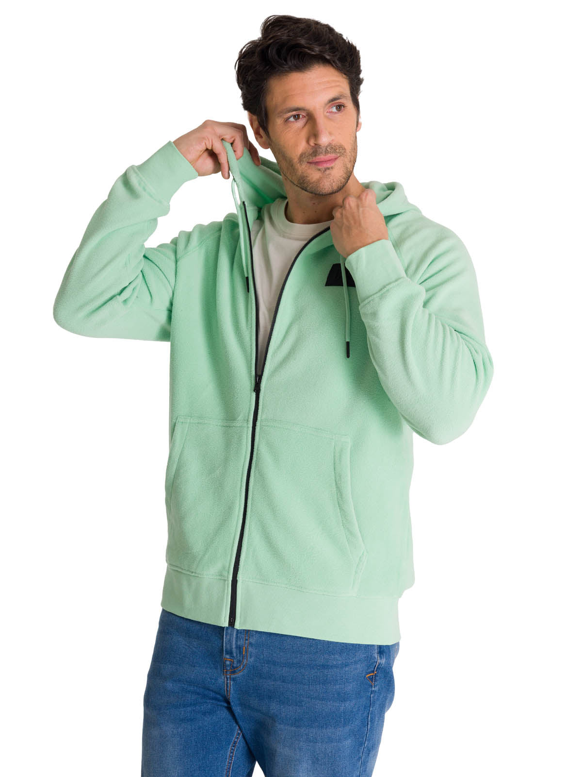 Polerón Unisex Microfleece Full Zip Verde CAT