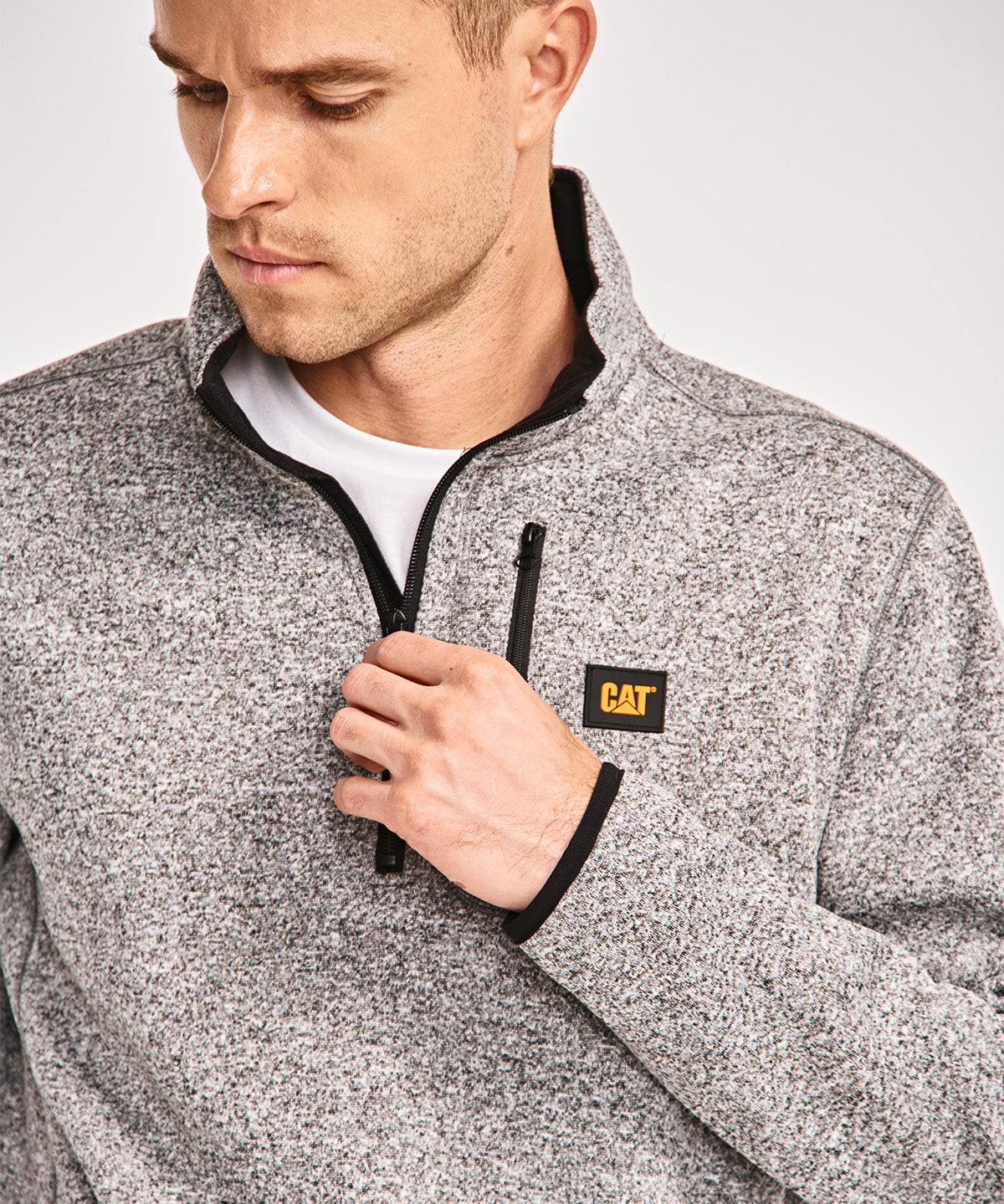Polar Casual Hombre SWEATER FLEECE QUARTER ZIP JACKET Gris CAT