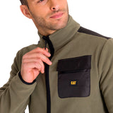 Polar Manga Larga Hombre Fleece Utility Full Zip Oliva Cat