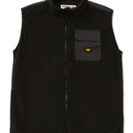 Polar Sin Mangas Hombre Polar Fleece Utility Full Zip Vest Negro Cat