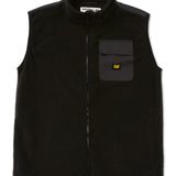 Polar Sin Mangas Hombre Polar Fleece Utility Full Zip Vest Negro Cat