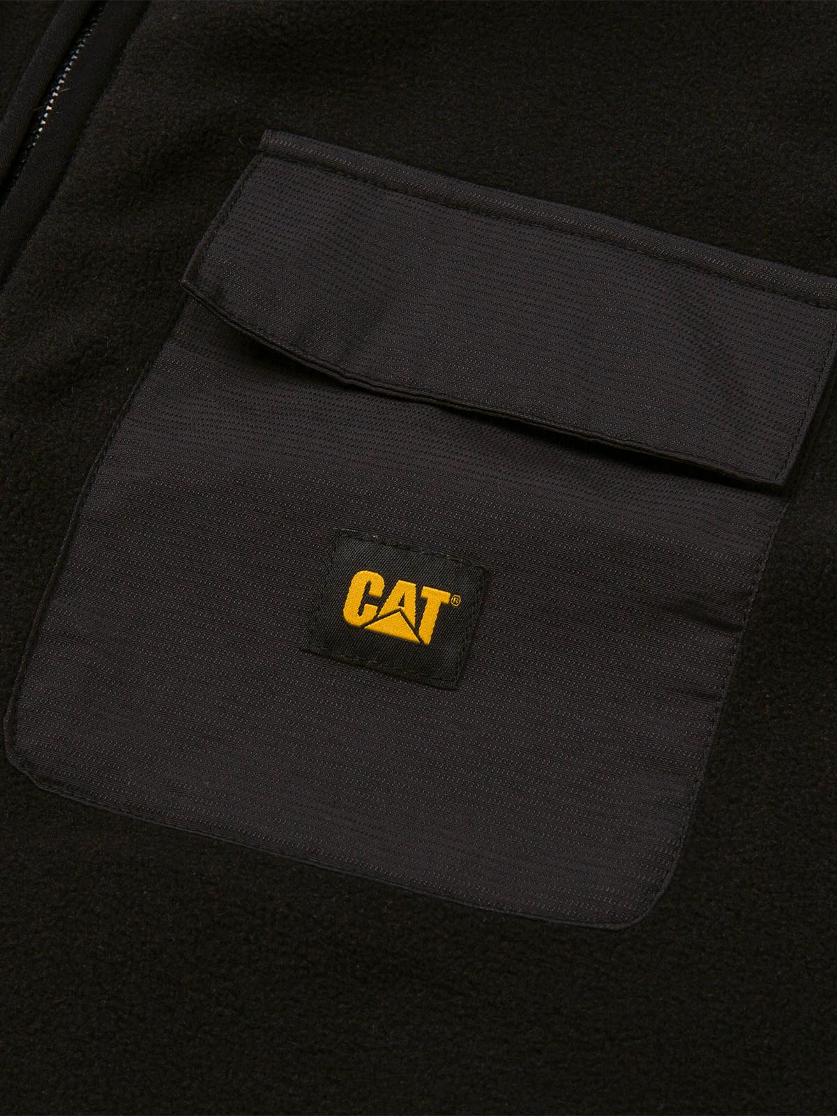 Polar Sin Mangas Hombre Polar Fleece Utility Full Zip Vest Negro Cat