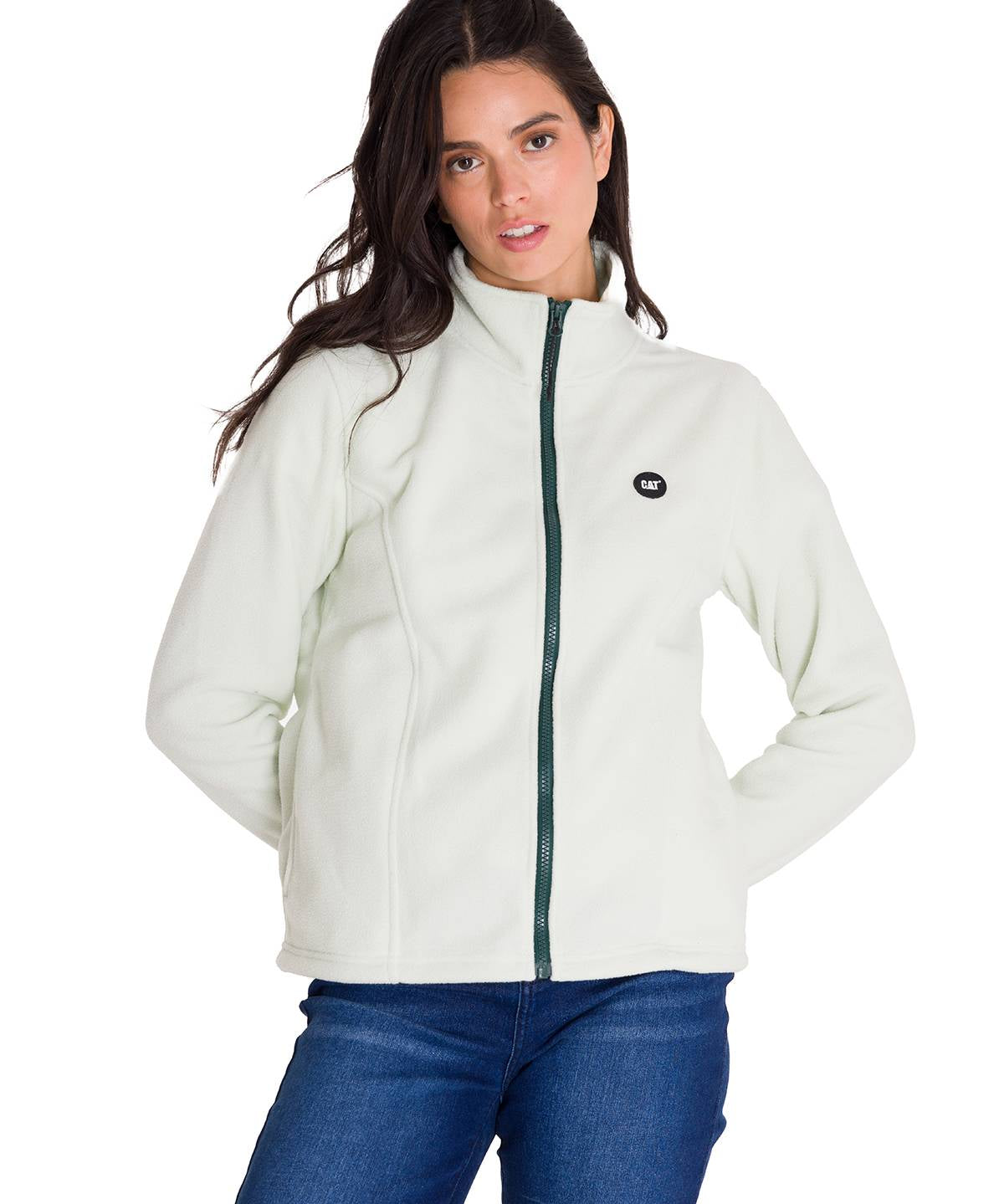 Polar Manga Larga Mujer W Microfleece Full Zip Oliva Claro Cat