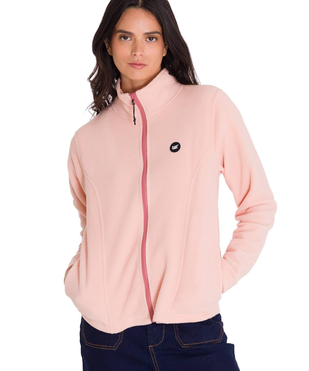 Polar Manga Larga Mujer W Microfleece Full Zip Palo Rosa Cat