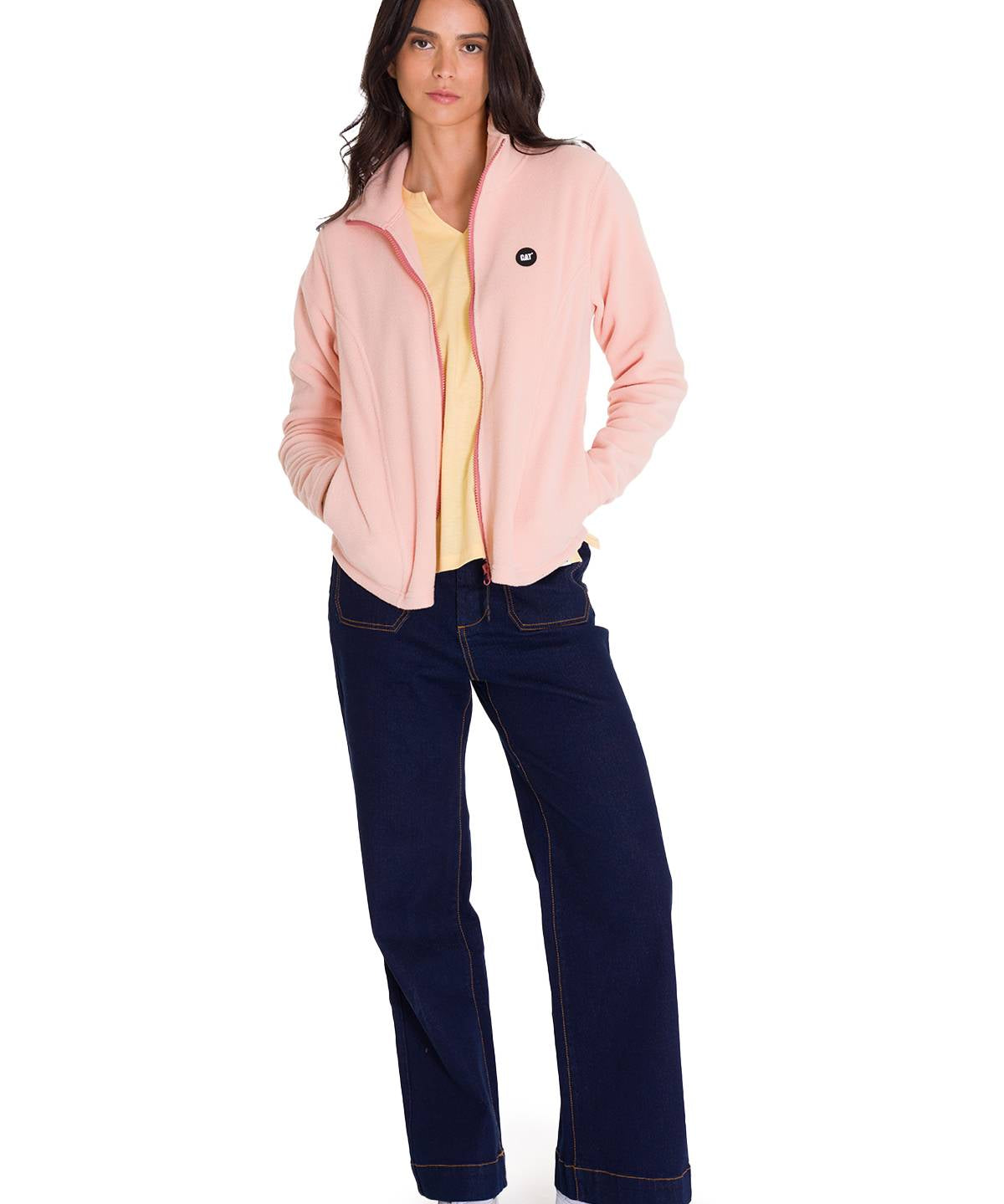 Polar Manga Larga Mujer W Microfleece Full Zip Palo Rosa Cat