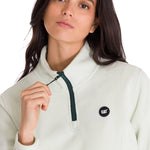 Polar Manga Larga Mujer W Microfleece Quarter Zip Pullover Oliva Claro Cat