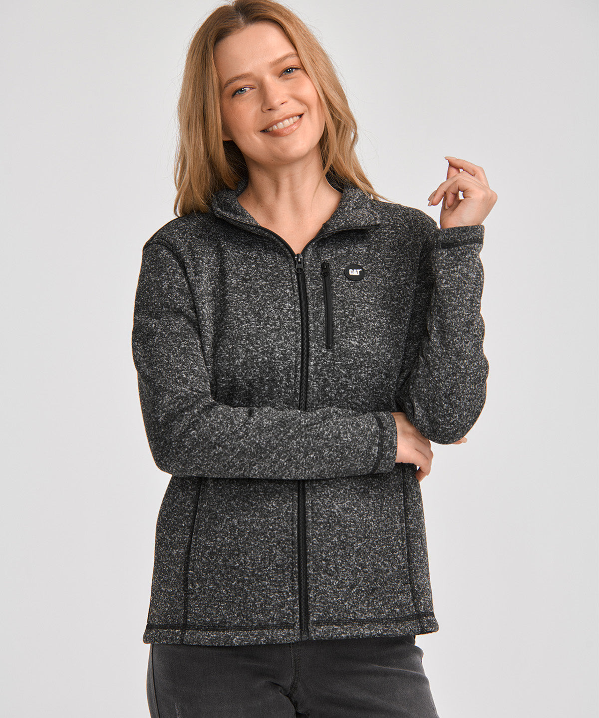 Polar Casual Mujer W SWEATER FLEECE FULL ZIP JACKET Gris CAT