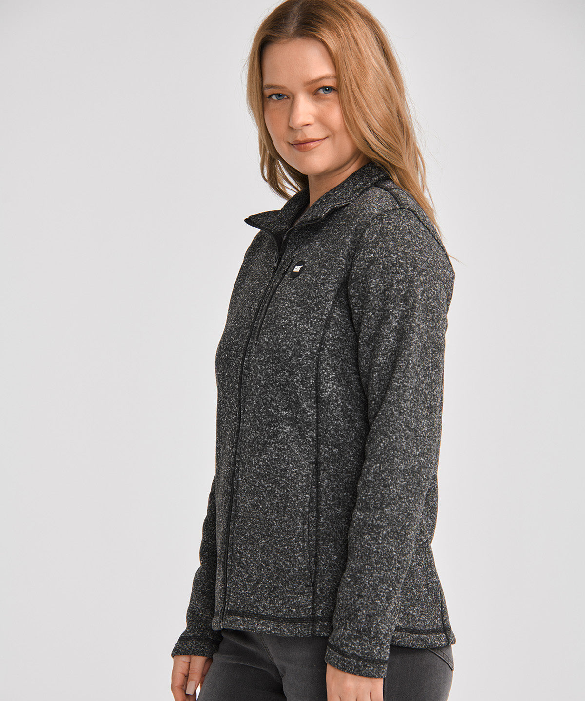 Polar Casual Mujer W SWEATER FLEECE FULL ZIP JACKET Gris CAT