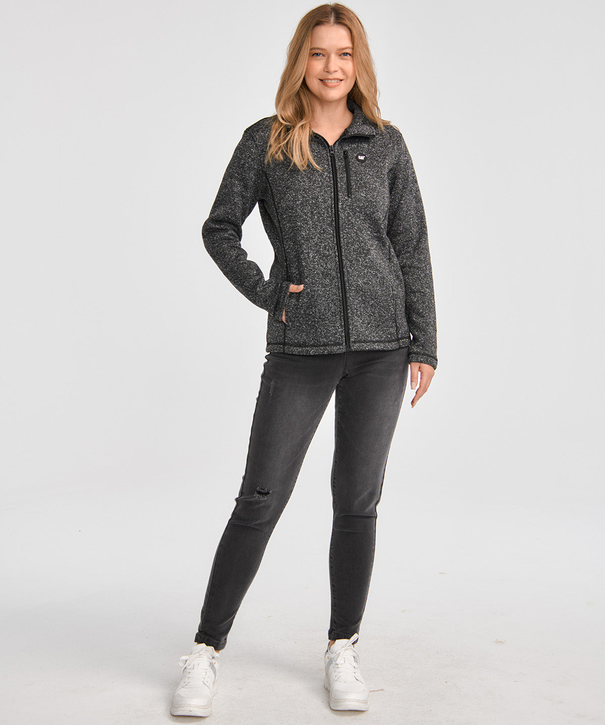 Polar Casual Mujer W SWEATER FLEECE FULL ZIP JACKET Gris CAT