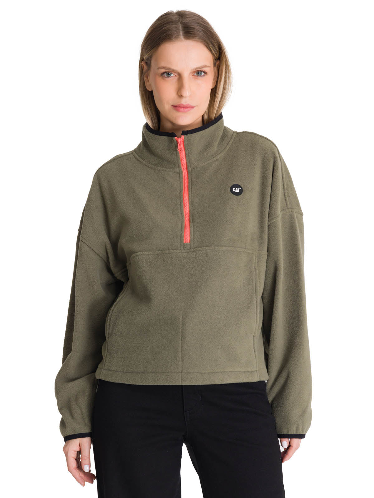 Polar Fleece Mujer Boxy Oversized Verde CAT